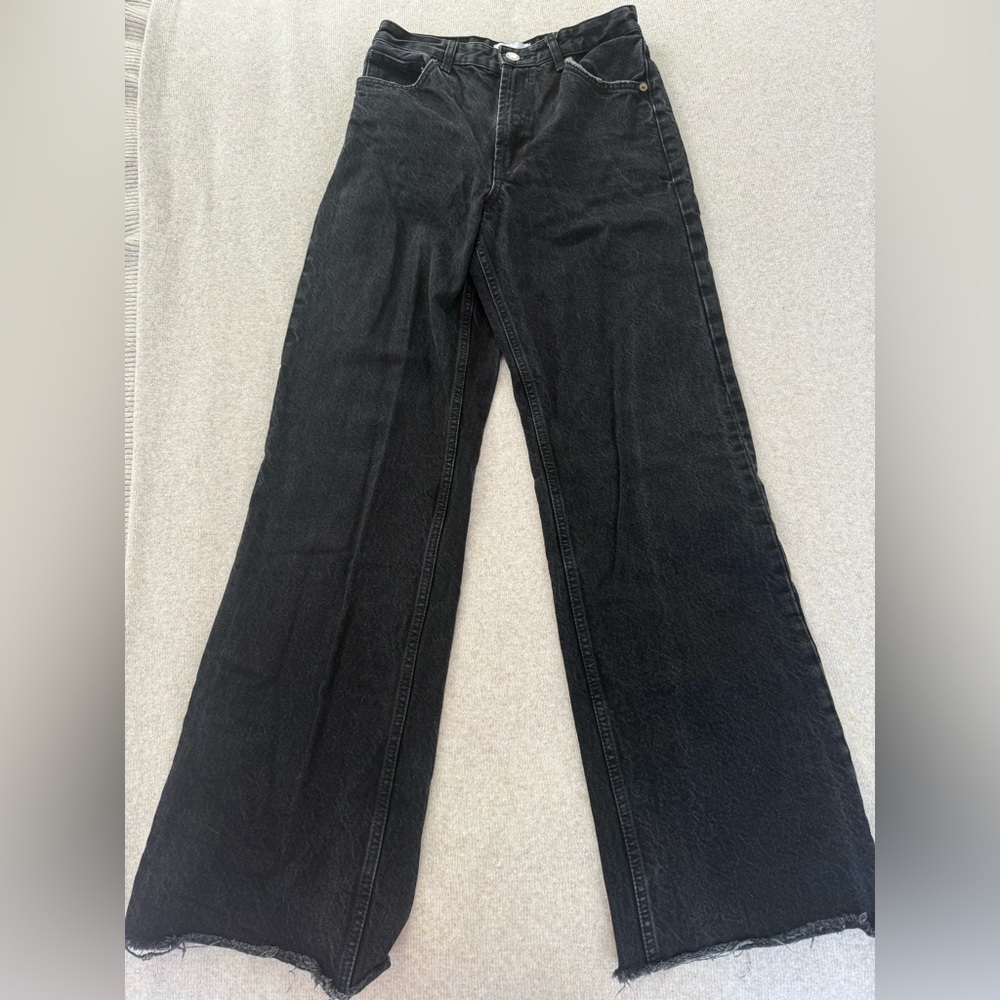 Zara Black Wide-Leg Jeans